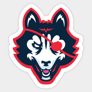 Danger Huskie Head Sticker